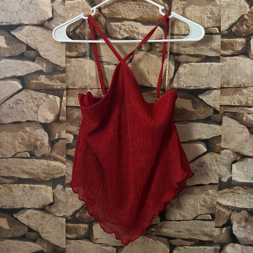 Chic Red Strappy Top